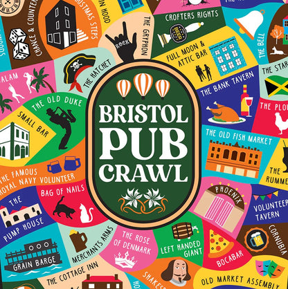 Poster A3 Bristol Pub Crawl | Poster homeware shops bristol gift shops bristol Susan Taylor Design