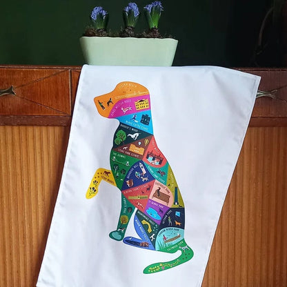 Tea Towel Bristol Dog Walks | Tea Towel homeware shops bristol gift shops bristol Susan Taylor Design