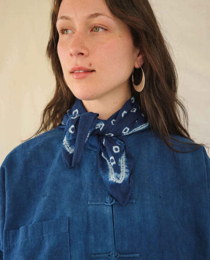 Hand Dyed Bandana Rice Seedling Indigo Bandana homeware shops bristol gift shops bristol Tamay & Me