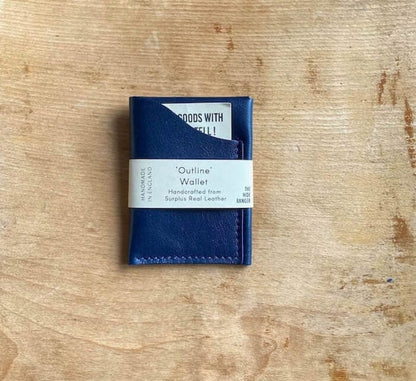 Leather Card/Coin Wallet Navy ‘Outline Wallet’ Leather Wallet (various colours available) homeware shops bristol gift shops bristol The Hide Ranger