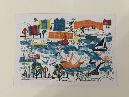 Postcard Harbourside Wanderings, Postcard Postcards of Bristol Scenes (various designs) homeware shops bristol gift shops bristol Victoria Wilmott