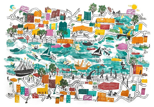 Print The Little Harbour Mermaid, Giclee Print homeware shops bristol gift shops bristol Victoria Wilmott