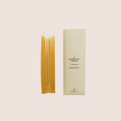 Golden Rod Hand Dipped Beeswax Celebration Candles - 5 Colours homeware shops bristol gift shops bristol Wax Atelier
