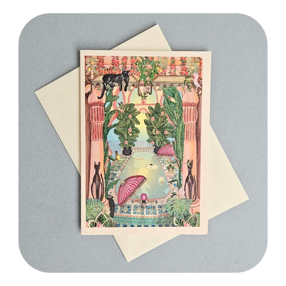 Tropical Greetings Cards Temple of Love Tropical Greetings Cards (Various Designs) homeware shops bristol gift shops bristol Wild Flower Cards