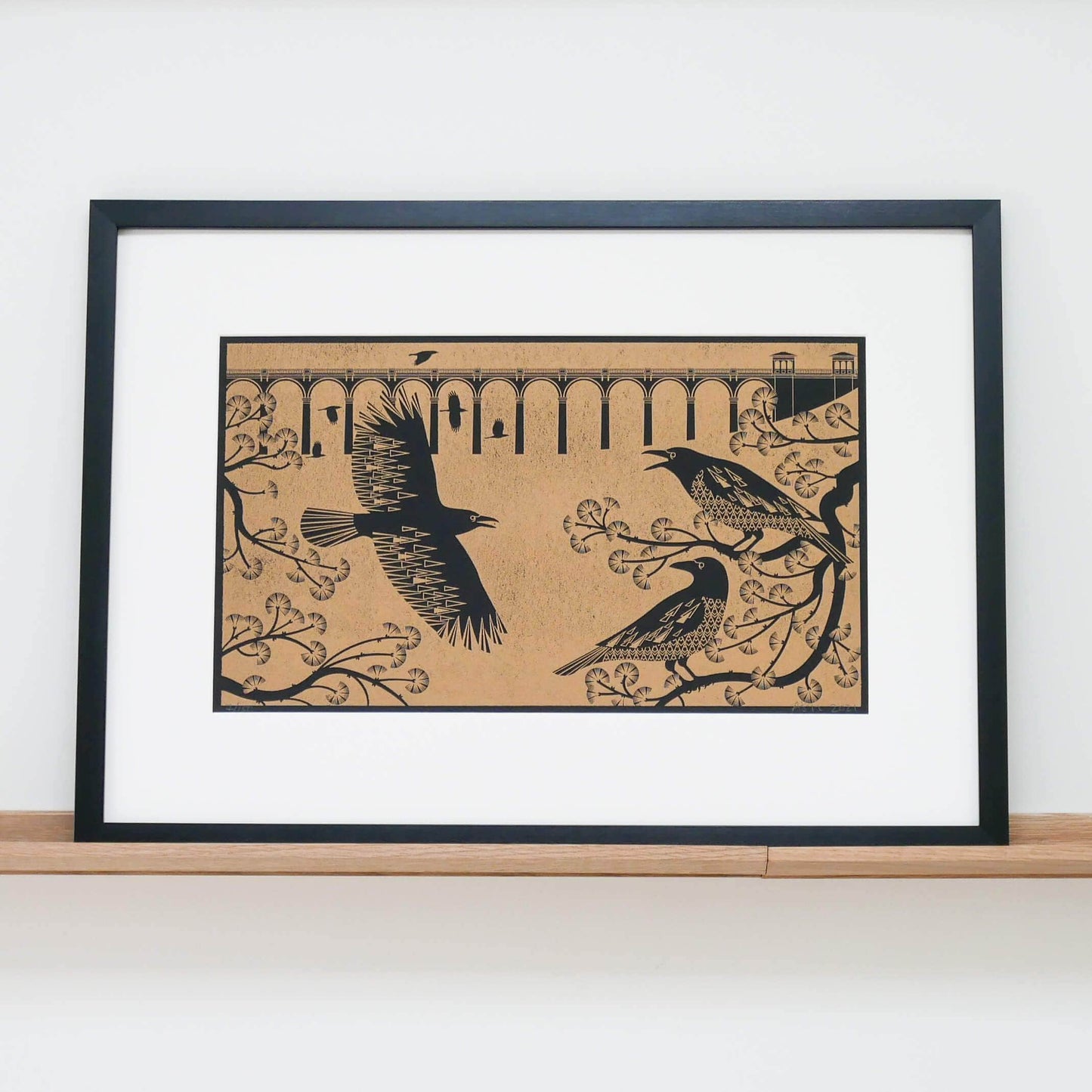Print Crows Letterpress Print homeware shops bristol gift shops bristol Ash Leaf Printmaking
