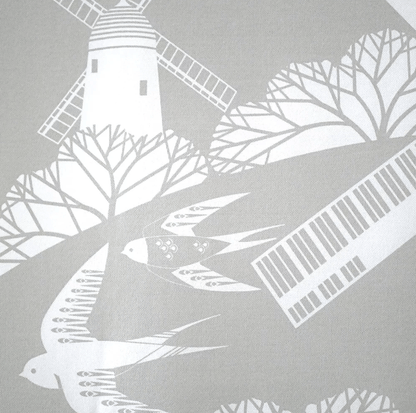 Tea Towel Grey Fox Tea Towel homeware shops bristol gift shops bristol Ash Leaf Printmaking