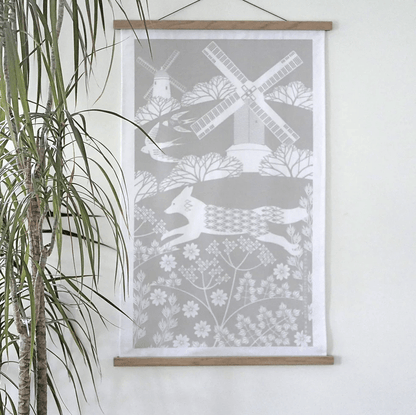 Tea Towel Grey Fox Tea Towel homeware shops bristol gift shops bristol Ash Leaf Printmaking