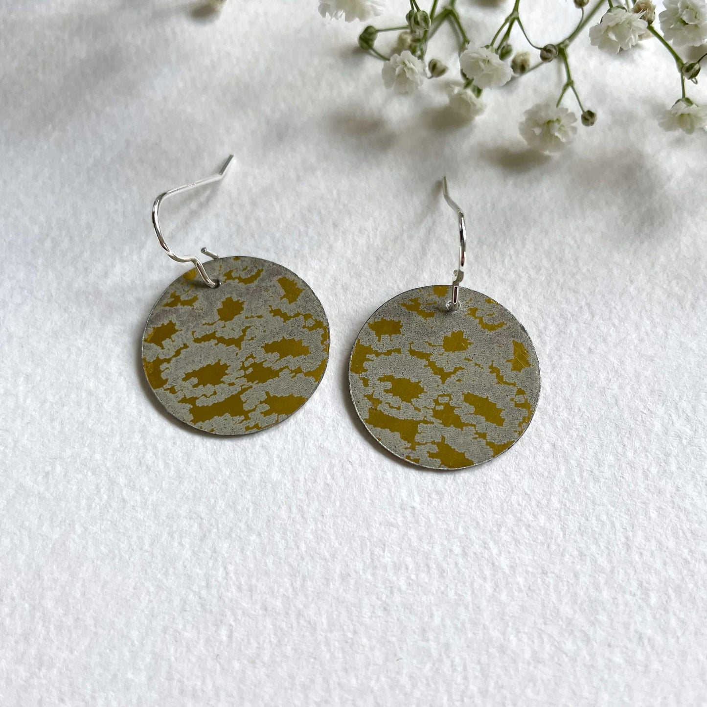 Earrings Yellow Coral Etched Aluminium Earrings - Sea Coral Pattern (various colours) homeware shops bristol gift shops bristol Ava & Bea
