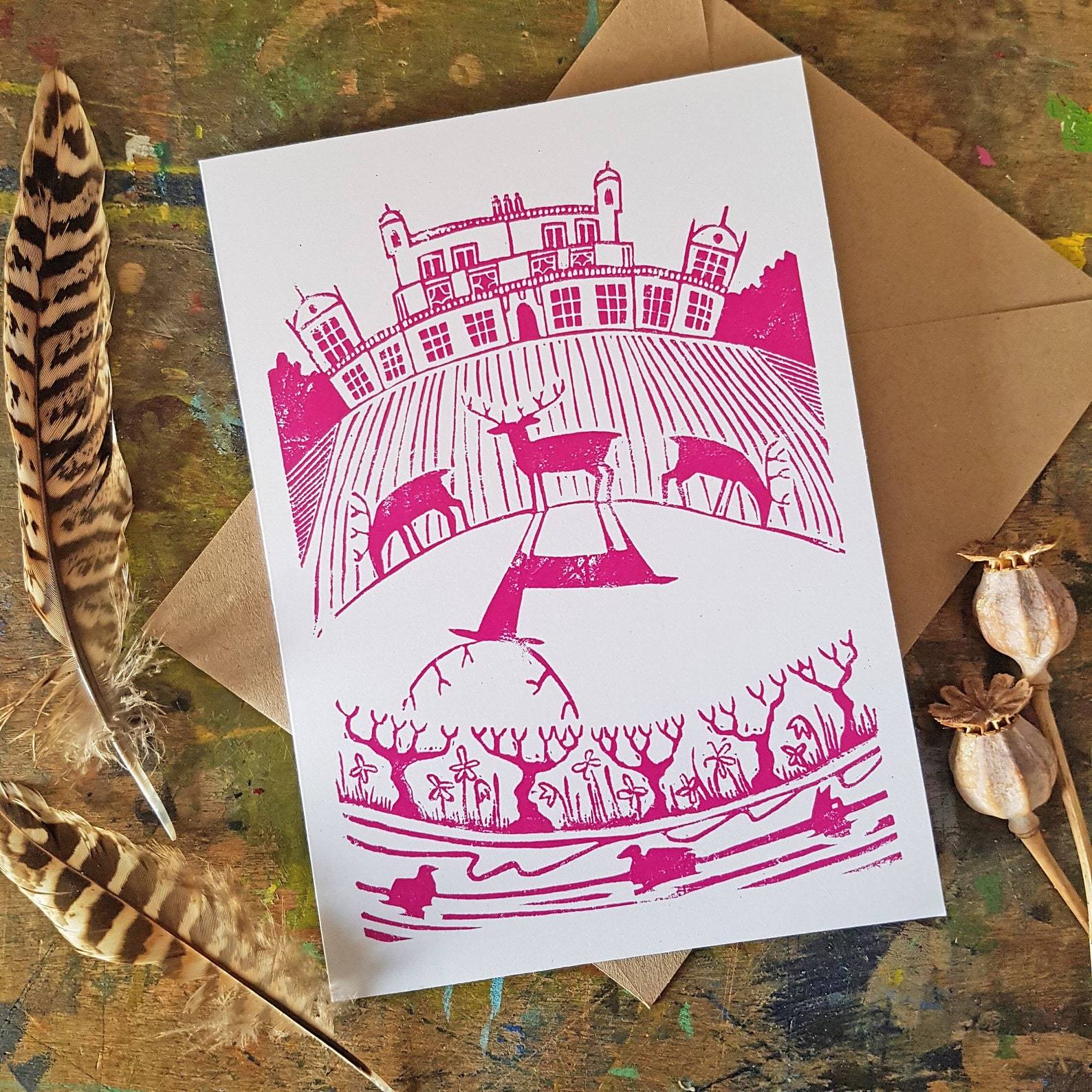 Greetings Card Wollaton Deer Greetings Card homeware shops bristol gift shops bristol Becca Thorne Illustration