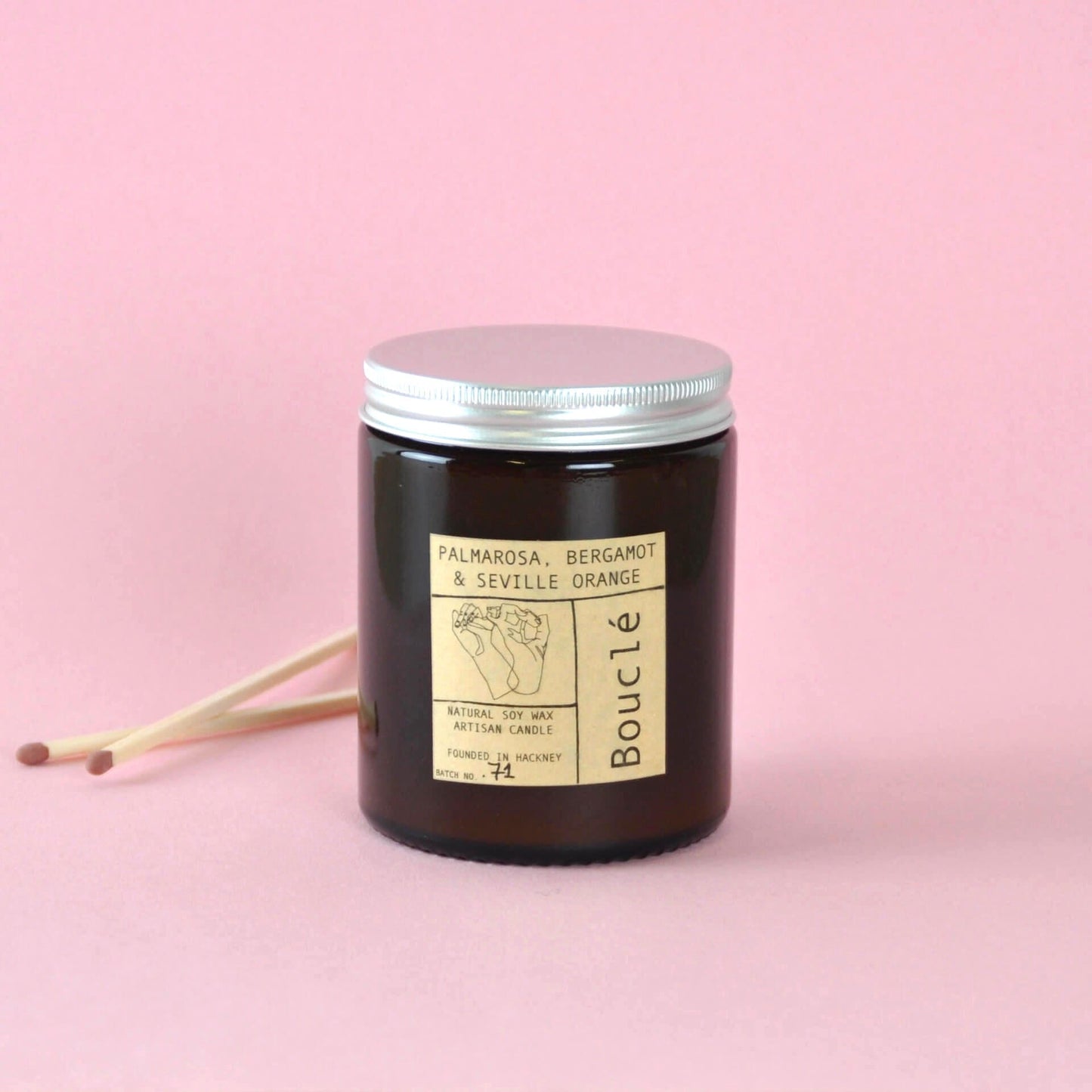 Candle 180ml Palmarosa, Bergamot & Seville Orange Candle homeware shops bristol gift shops bristol Bouclé