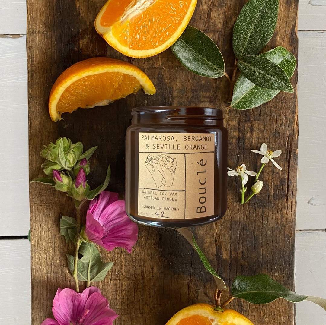 Candle Palmarosa, Bergamot & Seville Orange Candle homeware shops bristol gift shops bristol Bouclé