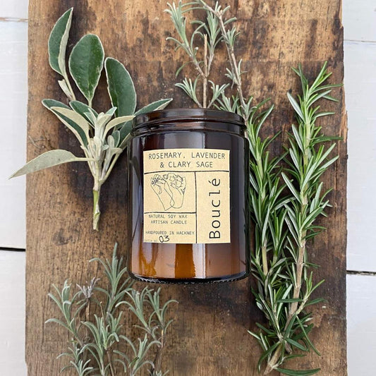 Candle Rosemary, Lavender & Clary Sage Candle homeware shops bristol gift shops bristol Bouclé