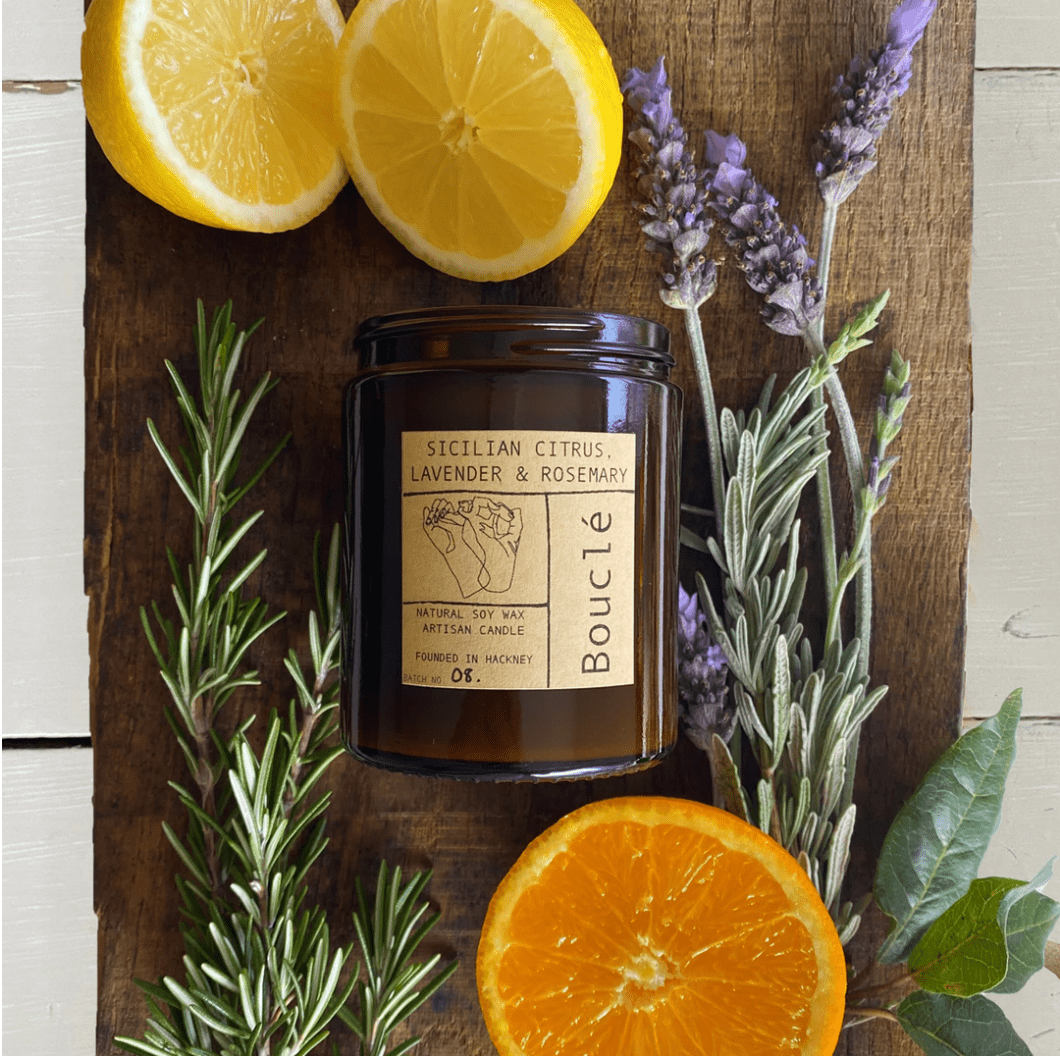 Candle Sicilian Citrus, Lavender & Rosemary Oil Candle homeware shops bristol gift shops bristol Bouclé