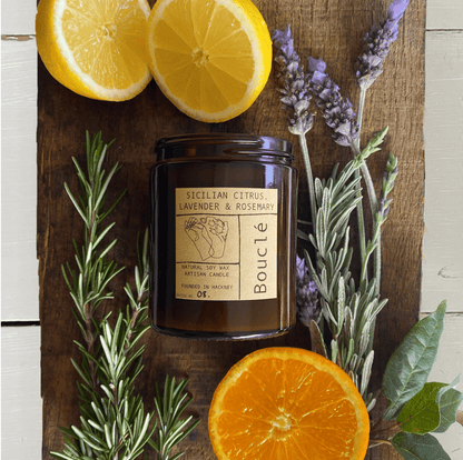 Candle Sicilian Citrus, Lavender & Rosemary Oil Candle homeware shops bristol gift shops bristol Bouclé