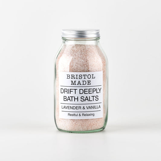 Drift Deeply Bath Salts - Lavender and Vanilla (500ml) homeware shops bristol gift shops bristol Bristol Made