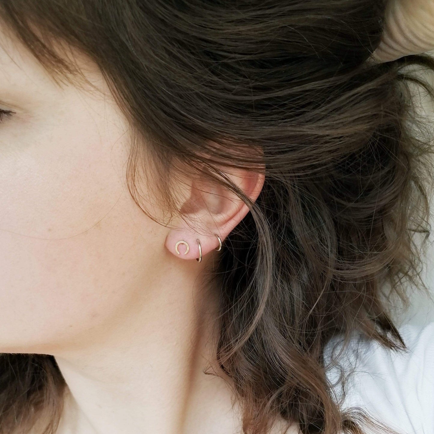 Earrings BASE - Small Round Studs - Brass homeware shops bristol gift shops bristol By Maraca