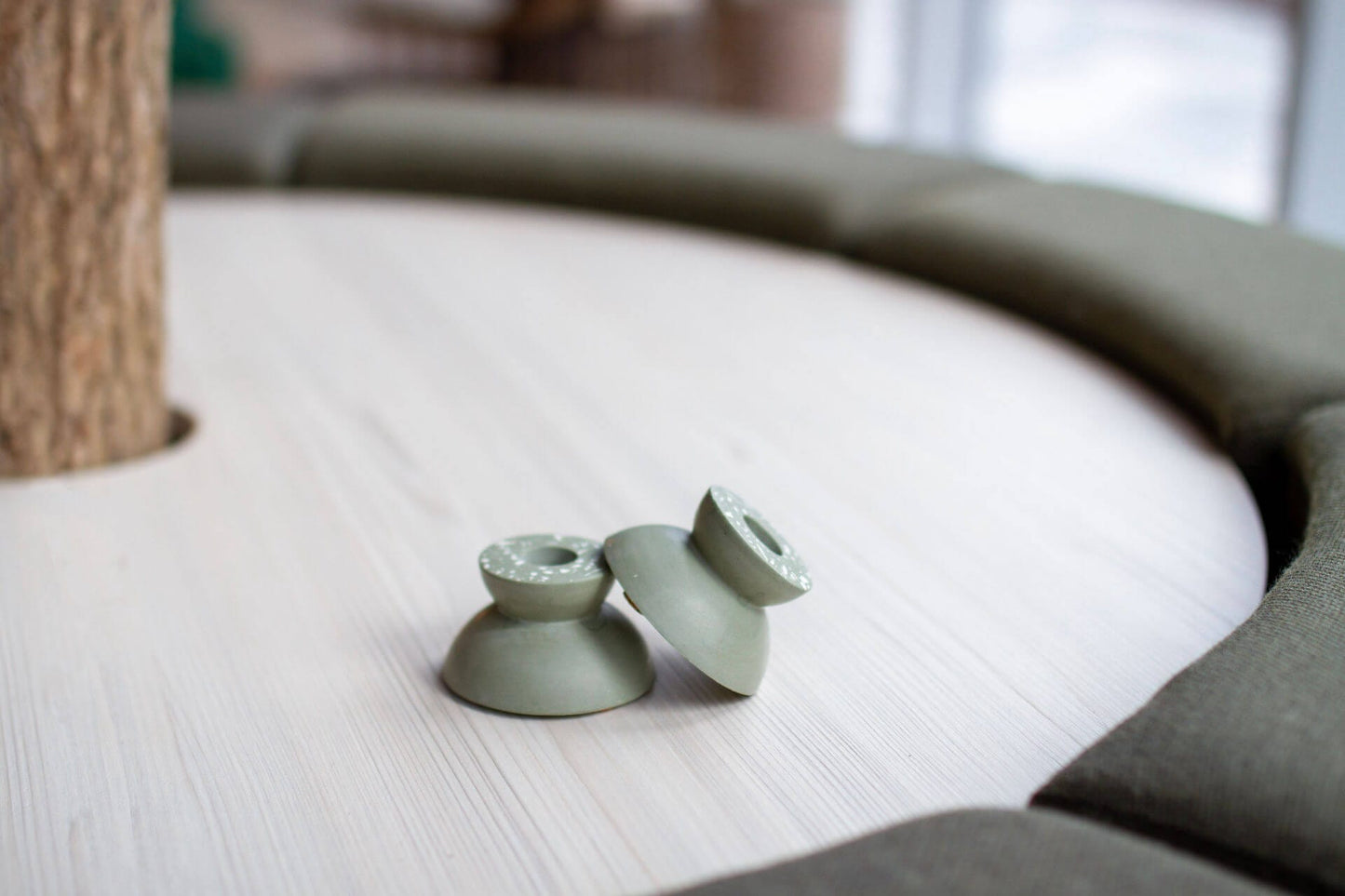 Candle Holder Sage Terrazzo Jesmonite Candlestick Holder - Various Colours homeware shops bristol gift shops bristol Calico Collective