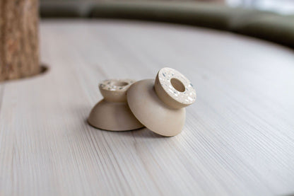 Candle Holder Sand Terrazzo Jesmonite Candlestick Holder - Various Colours homeware shops bristol gift shops bristol Calico Collective