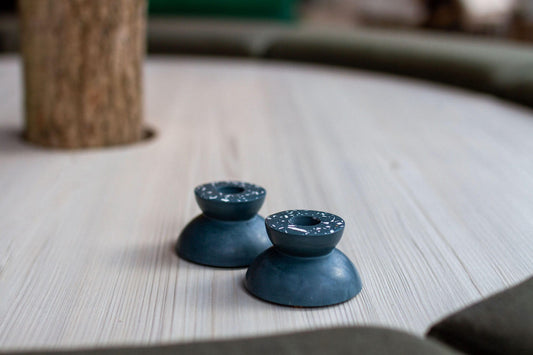 Candle Holder Indigo Terrazzo Jesmonite Candlestick Holder - Various Colours homeware shops bristol gift shops bristol Calico Collective