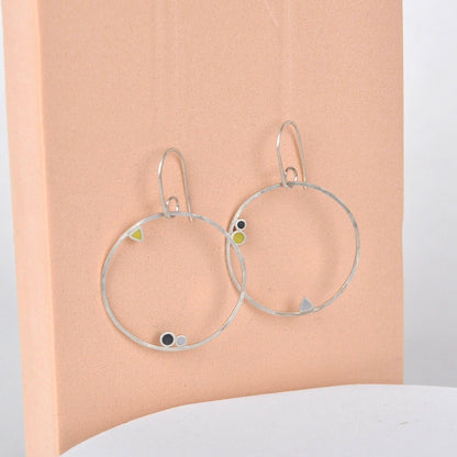 Earrings Black/Grey/Yellow Circles Large Inside Dot Hoop Earring homeware shops bristol gift shops bristol Clare Lloyd