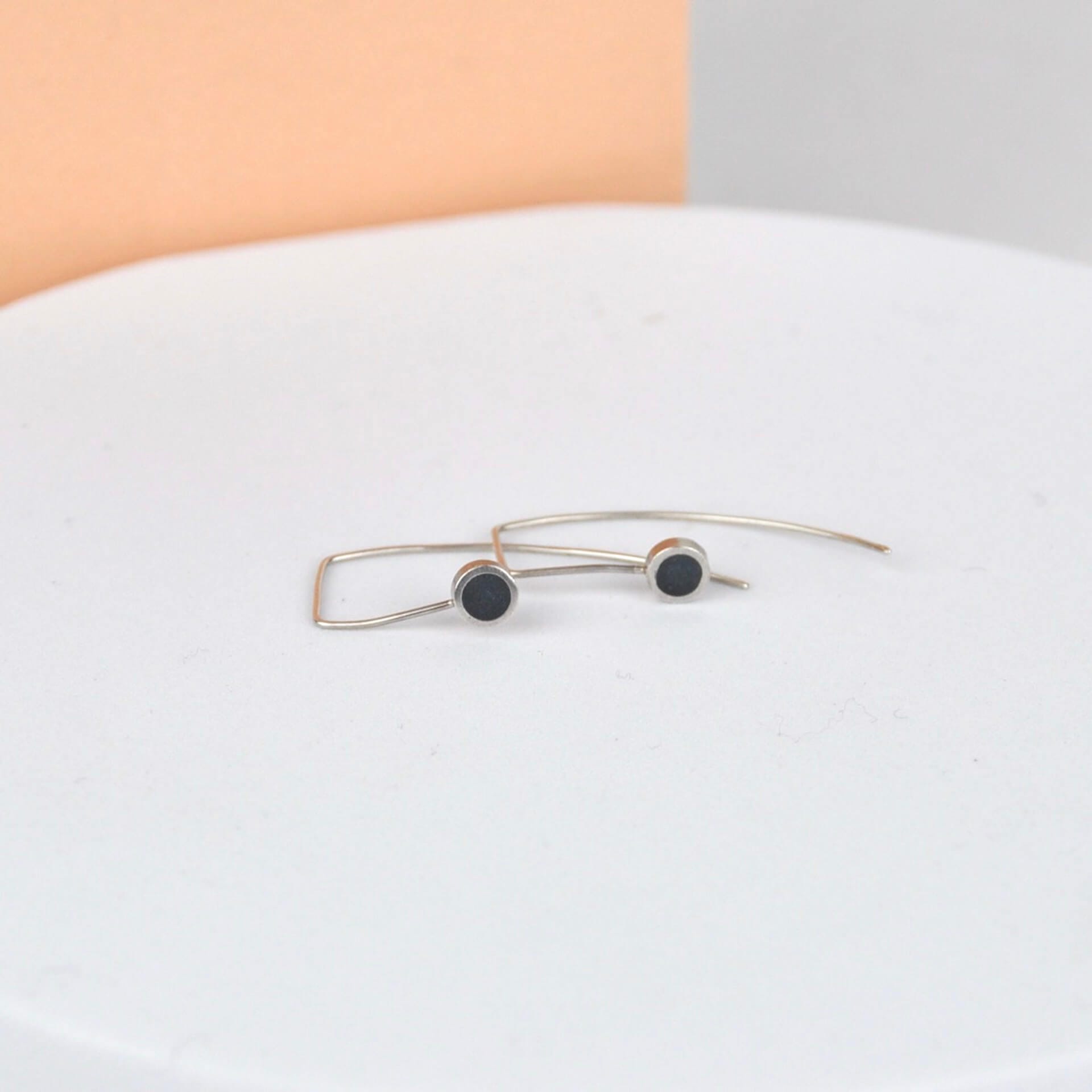 Earrings Grey Contemporary Round Wire Earrings (various colours) homeware shops bristol gift shops bristol Clare Lloyd