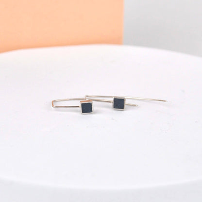 Earrings Grey Contemporary Square Wire Earrings (various colours) homeware shops bristol gift shops bristol Clare Lloyd