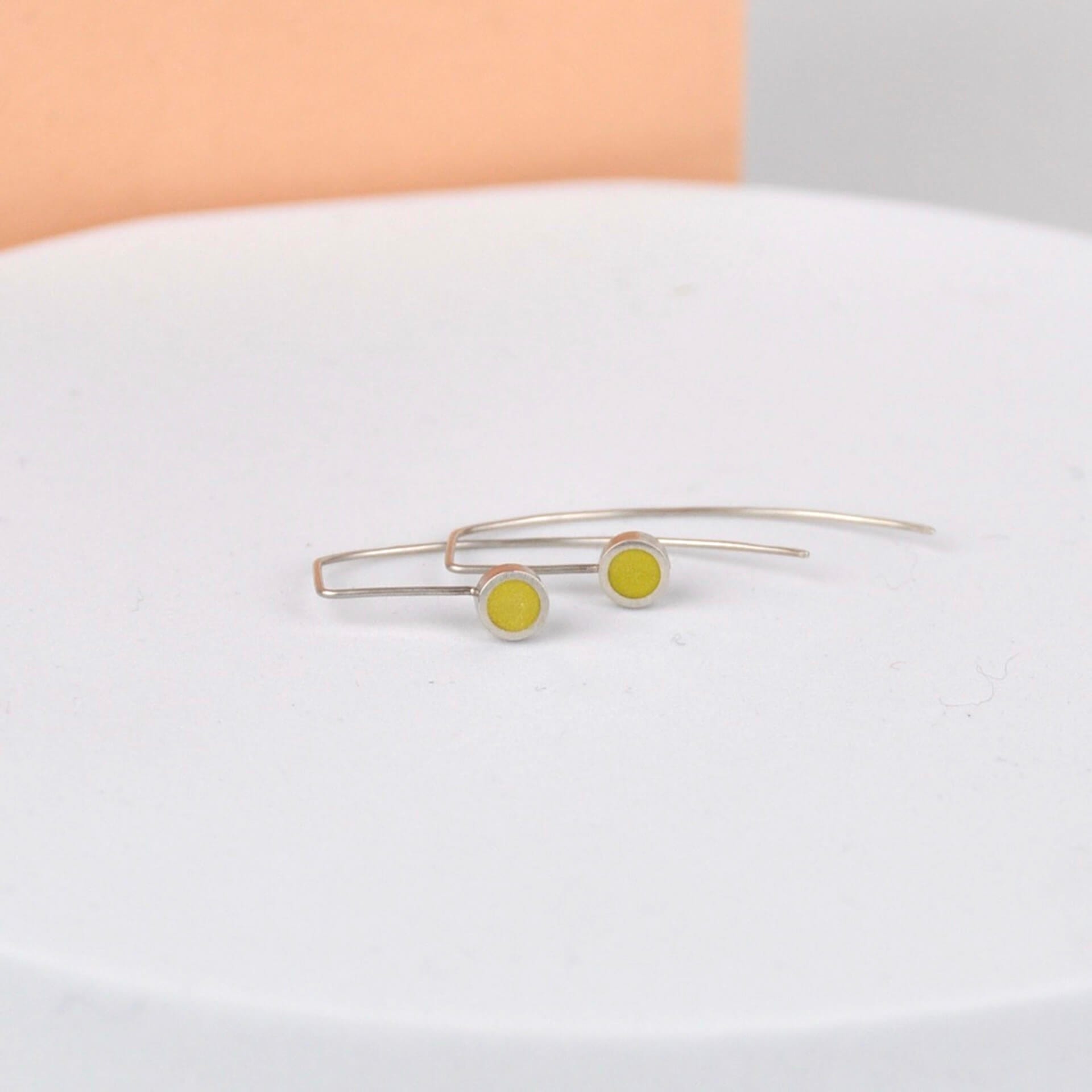 Earrings Yellow Contemporary Round Wire Earrings (various colours) homeware shops bristol gift shops bristol Clare Lloyd