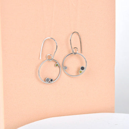 Earrings Yellow/Grey/Black circles Small Inside Dot Hoop Earring homeware shops bristol gift shops bristol Clare Lloyd