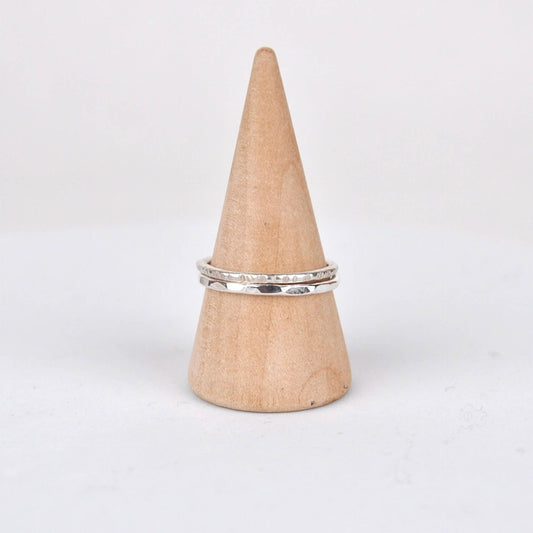 Ring Hammered and Faceted Band Stacking Rings homeware shops bristol gift shops bristol Clare Lloyd