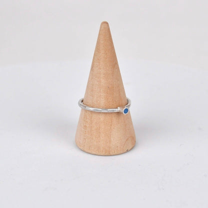 Silver Ring Tiny Circle Stacking Ring - Blue homeware shops bristol gift shops bristol Clare Lloyd