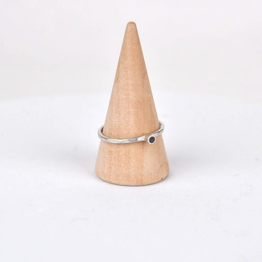 Ring Tiny Circle Stacking Ring - Black homeware shops bristol gift shops bristol Clare Lloyd