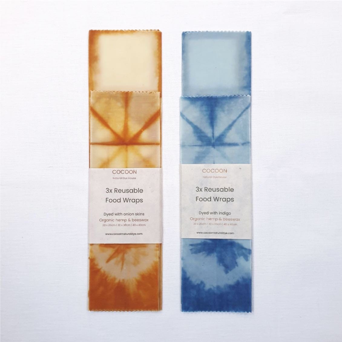 Food Wrap Beeswax food wrap. Natural Dye: Onion (3 pack) homeware shops bristol gift shops bristol COCOON Natural Dye House