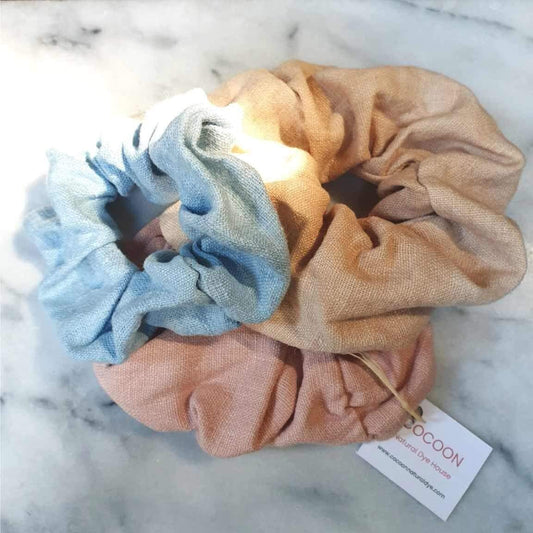 Scrunchies Naturally Dyed Organic Linen Scrunchie homeware shops bristol gift shops bristol COCOON Natural Dye House