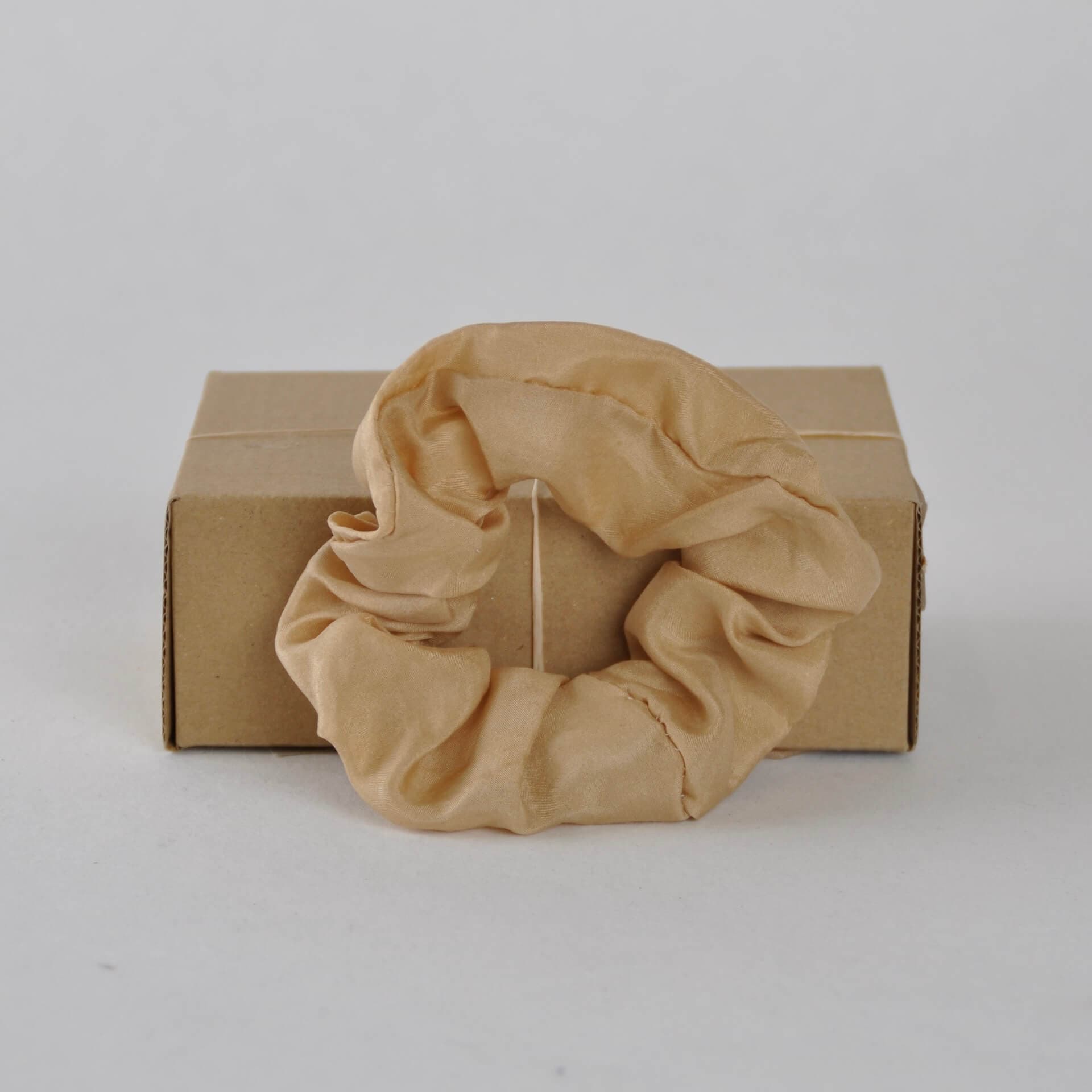 Scrunchies Myrobalan (Pale orange) Naturally Dyed Silk Scrunchie homeware shops bristol gift shops bristol COCOON Natural Dye House
