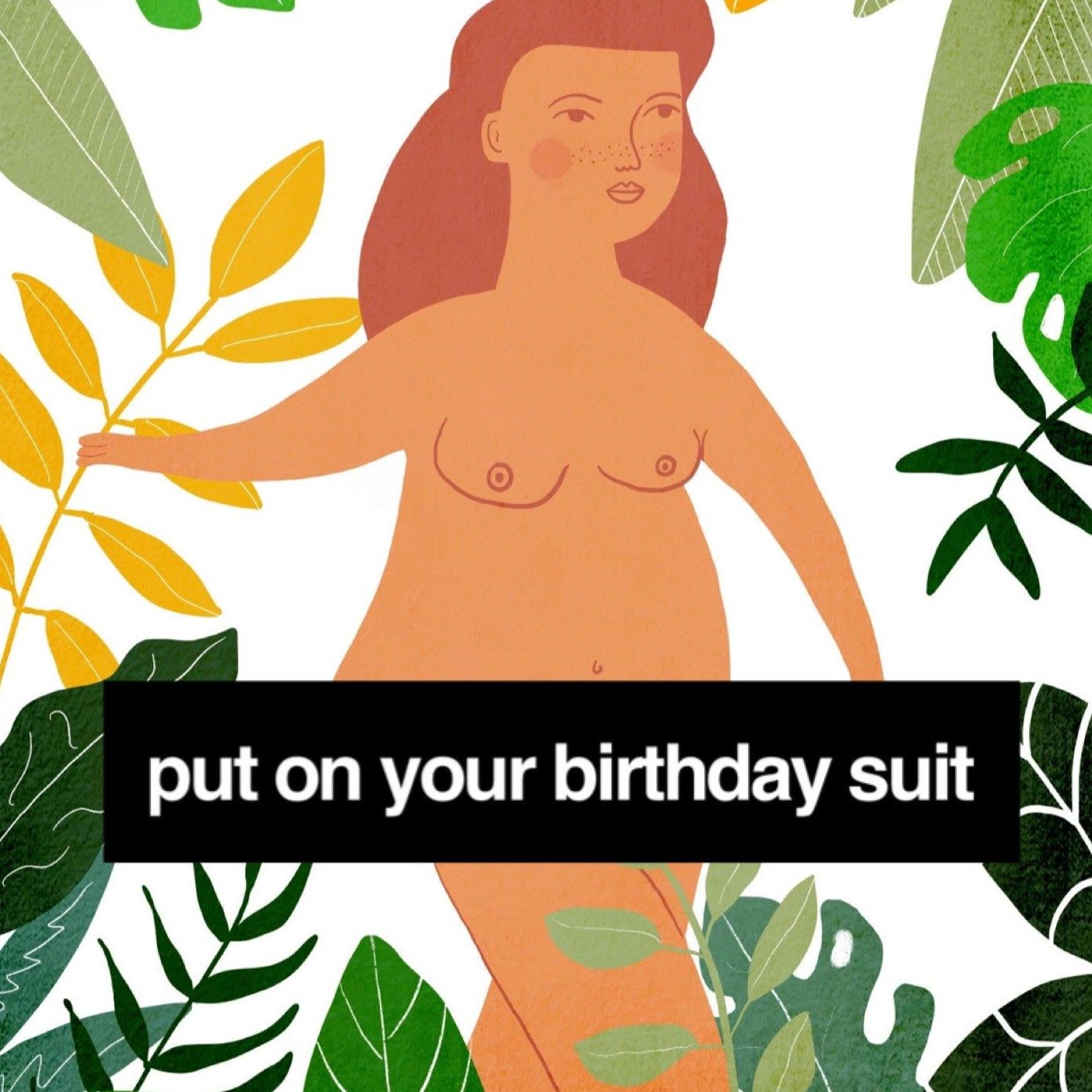 Greetings Card Birthday Suit Greetings Card homeware shops bristol gift shops bristol Do It Later Illustration