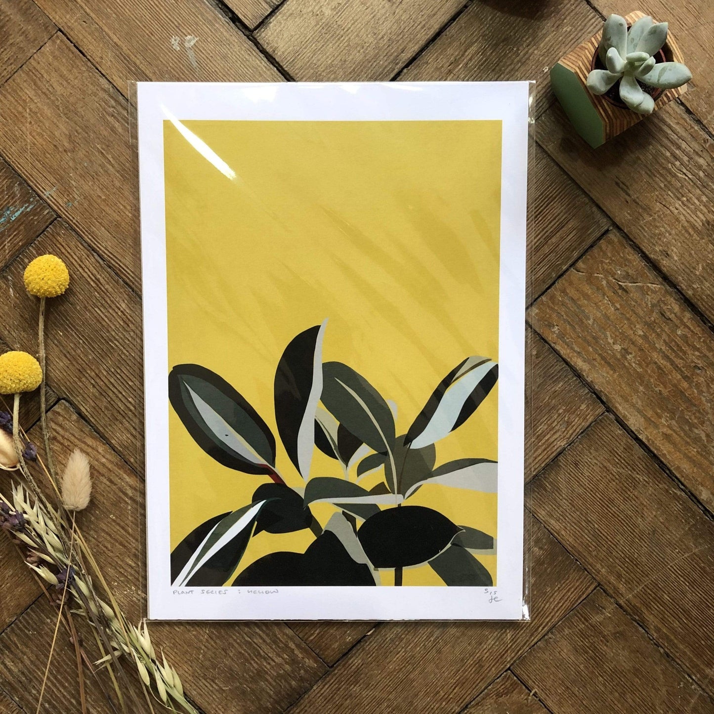 Prints A4  (21 x 29.7cm) Print Only (No Frame or Hanger) Yellow Plant Print (various sizes) homeware shops bristol gift shops bristol Do It Later Illustration