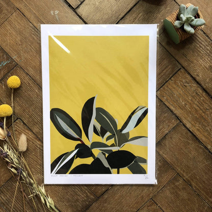 Prints A4  (21 x 29.7cm) Print Only (No Frame or Hanger) Yellow Plant Print (various sizes) homeware shops bristol gift shops bristol Do It Later Illustration