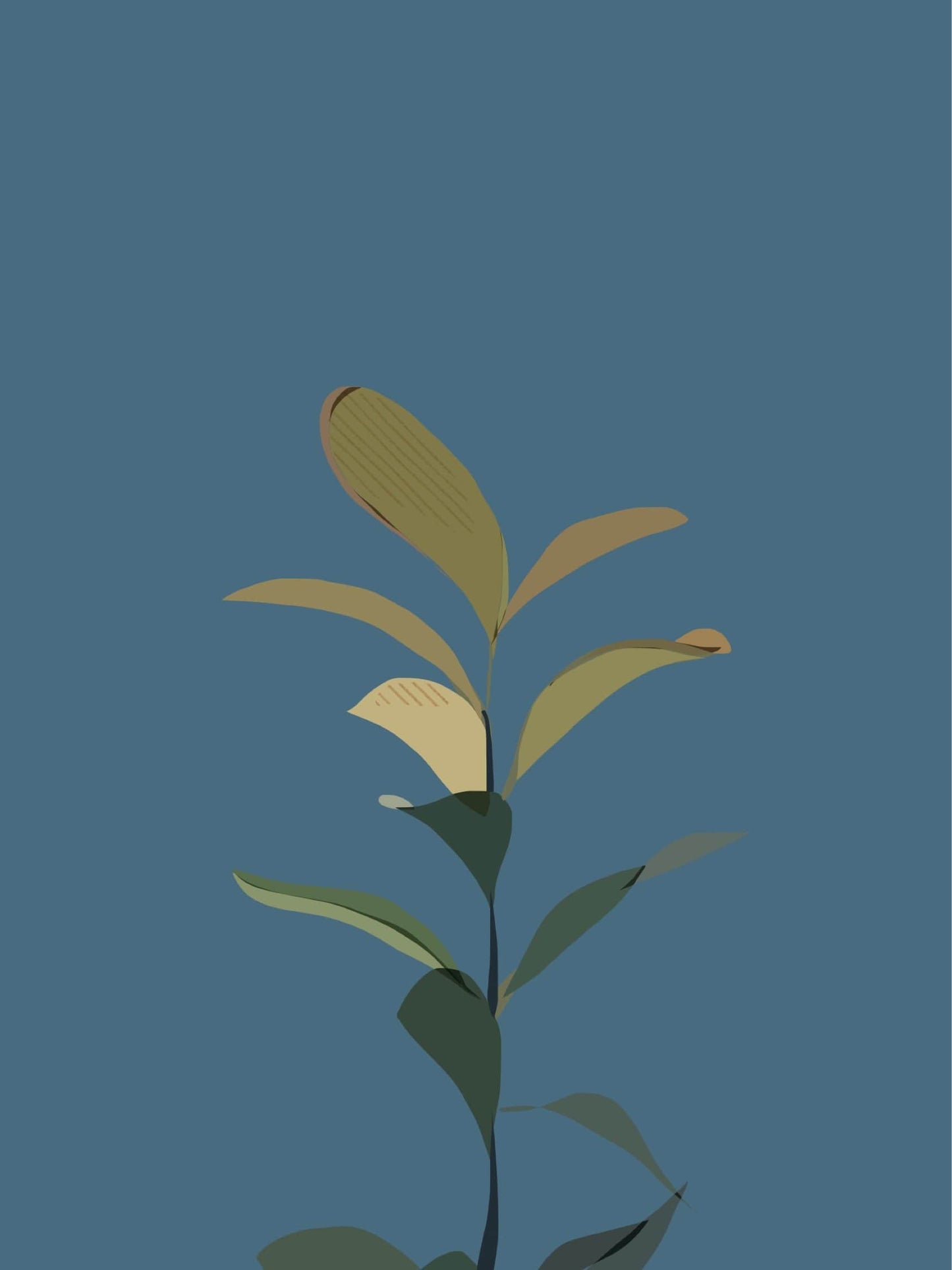 Prints Blue Plant Print (various sizes) homeware shops bristol gift shops bristol Do It Later Illustration
