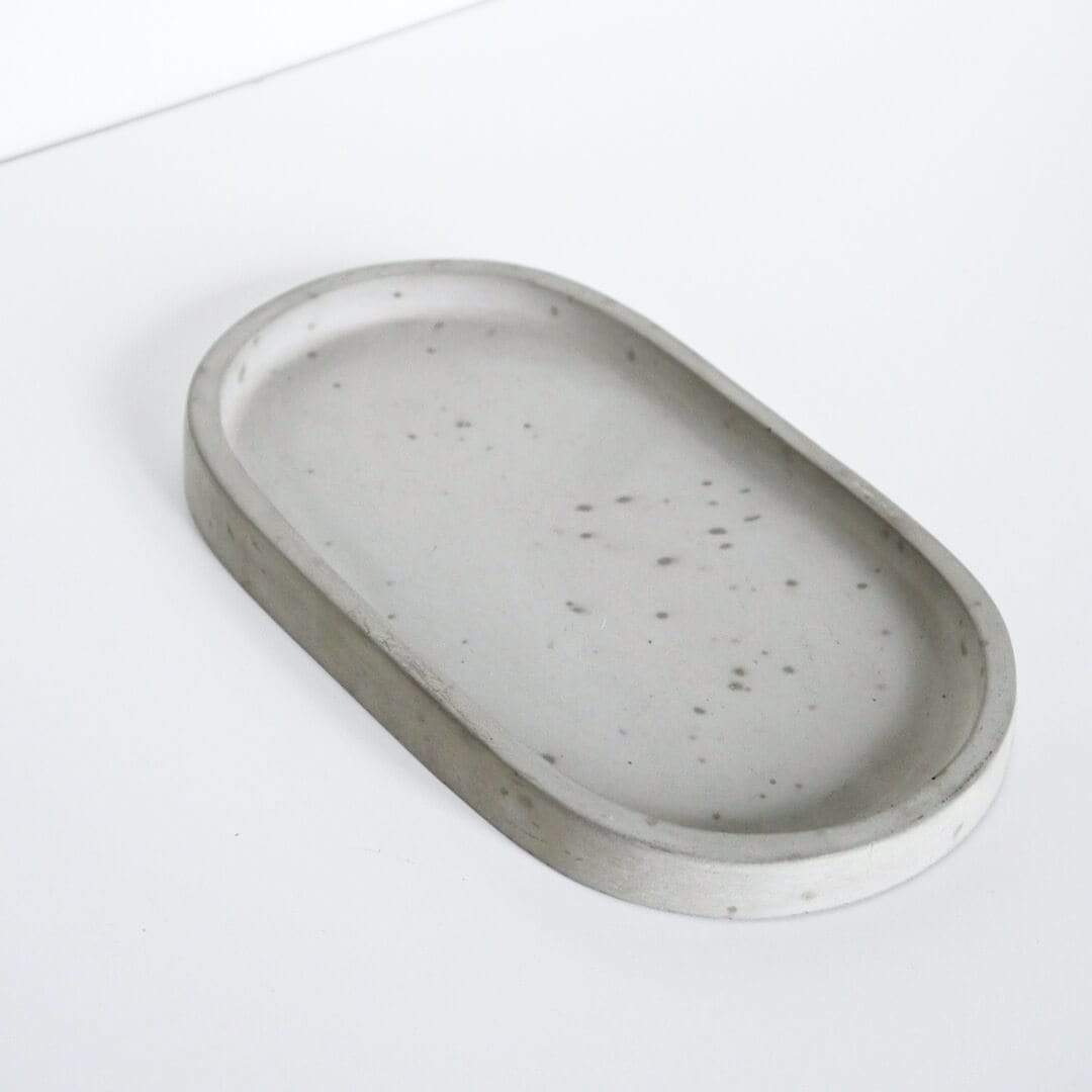 Tray Natural Concrete Concrete Shapes Dish - Oval homeware shops bristol gift shops bristol Fern