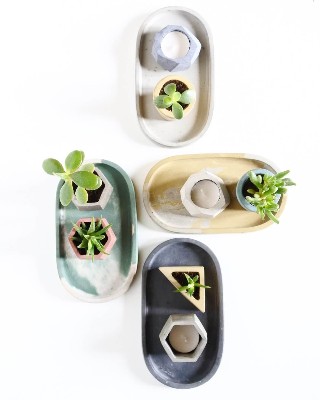Tray Concrete Shapes Dish - Oval homeware shops bristol gift shops bristol Fern