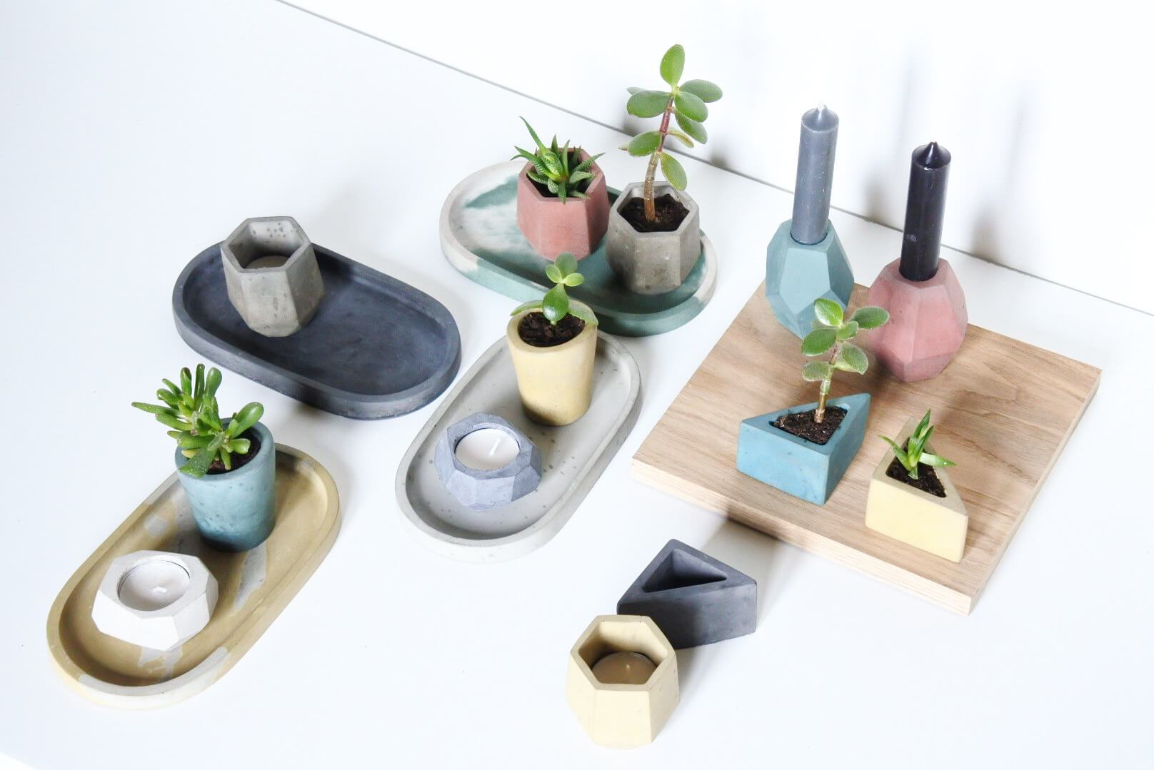 Tray Concrete Shapes Dish - Oval homeware shops bristol gift shops bristol Fern