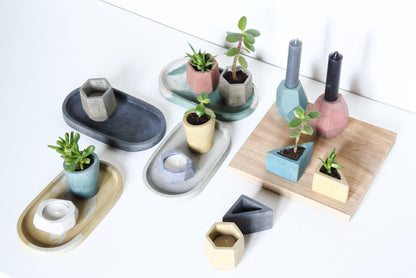 Tray Concrete Shapes Dish - Oval homeware shops bristol gift shops bristol Fern