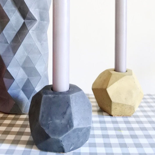 Candle Holder Black Chunky Concrete Candle Stick Holder homeware shops bristol gift shops bristol Fern