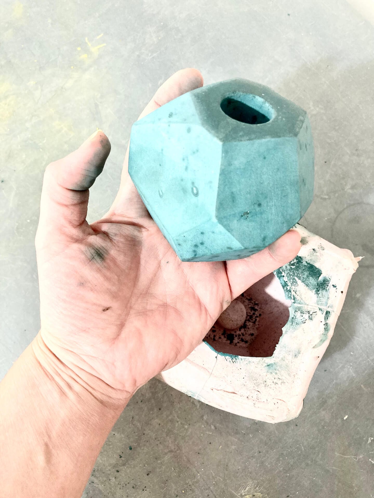 Candle Holder Chunky Concrete Candle Stick Holder homeware shops bristol gift shops bristol Fern