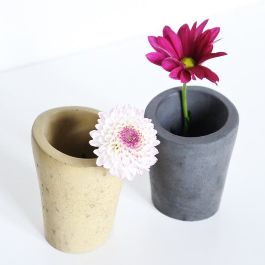 Vessel Black Concrete Mini Vessel - Cylinder (various colours) homeware shops bristol gift shops bristol Fern