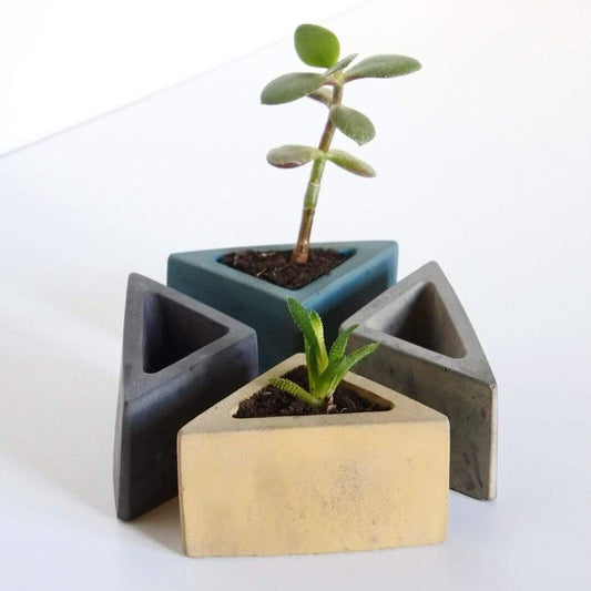 Vessel Black Concrete Mini Vessel Triangle homeware shops bristol gift shops bristol Fern