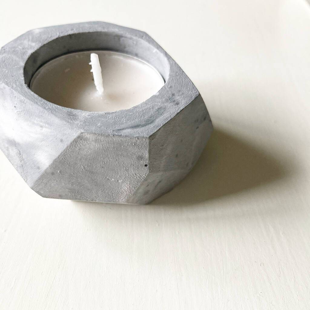 Vessel Natural Concrete Concrete Tea light Holder (5 colours available) homeware shops bristol gift shops bristol Fern