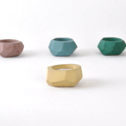 Vessel Coastline Yellow Concrete Tea light Holder (5 colours available) homeware shops bristol gift shops bristol Fern
