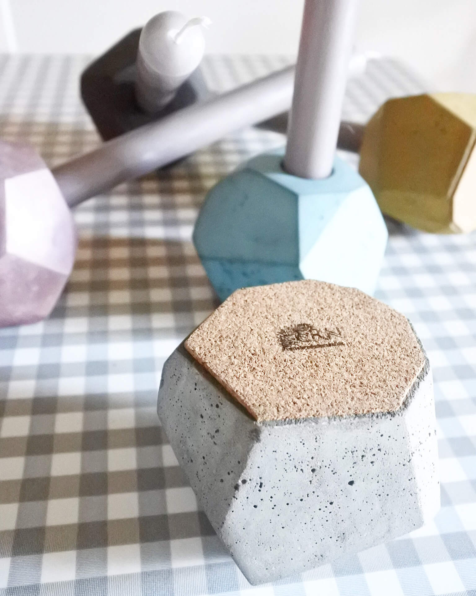Candle Holder Natural Concrete Chunky Concrete Candle Stick Holder homeware shops bristol gift shops bristol Fern