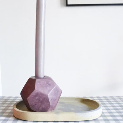 Candle Holder Plum Chunky Concrete Candle Stick Holder homeware shops bristol gift shops bristol Fern